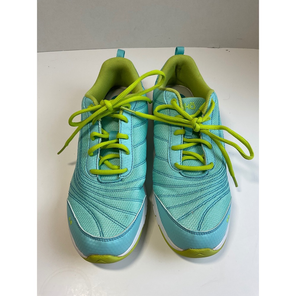 Ryka Continuum Womens Teal Lime Green Memory Foam Walking Shoes Sneakers Size 8M